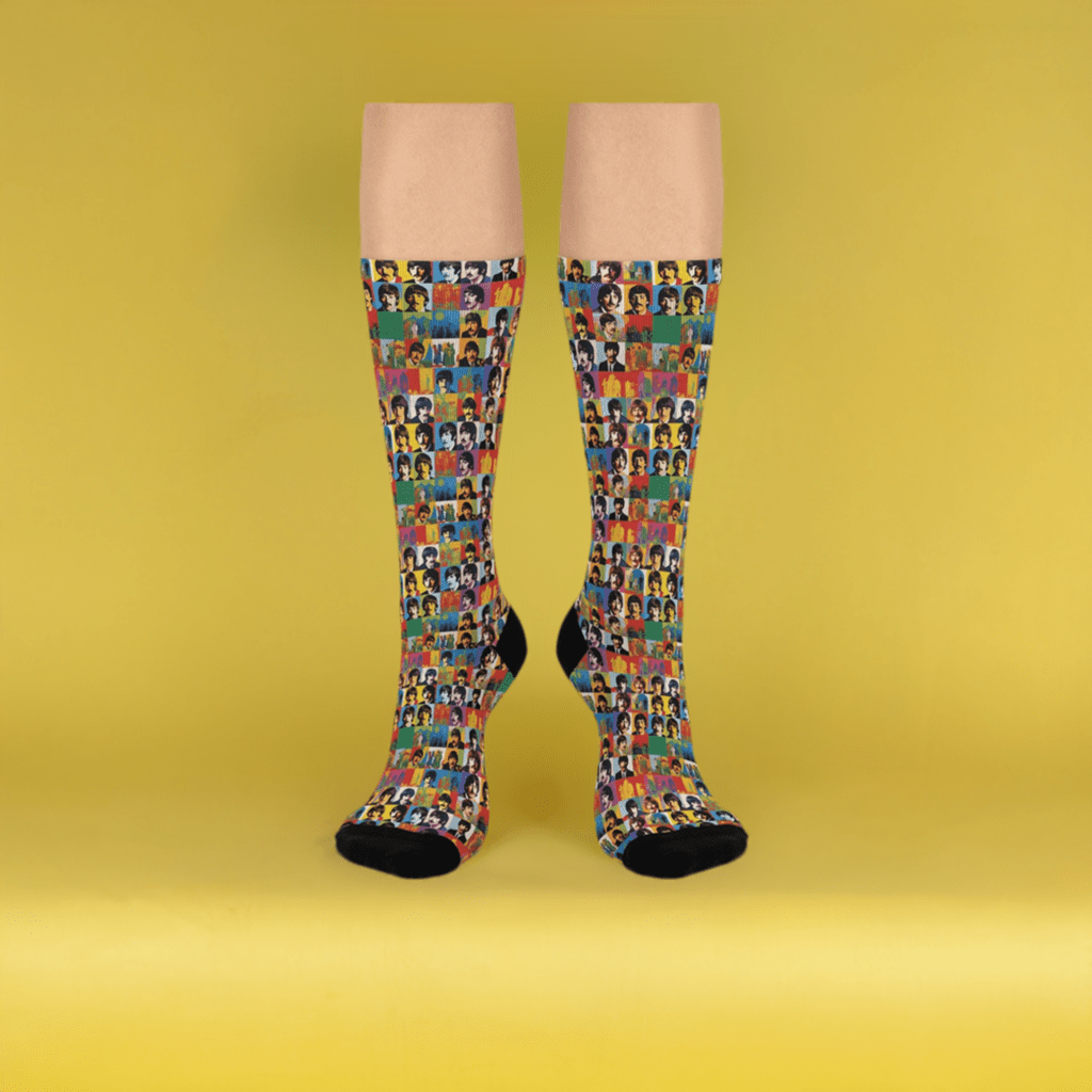 Beatles Inspired Sargent Pepper Crew Socks - Fun & Vibrant Musician Gift