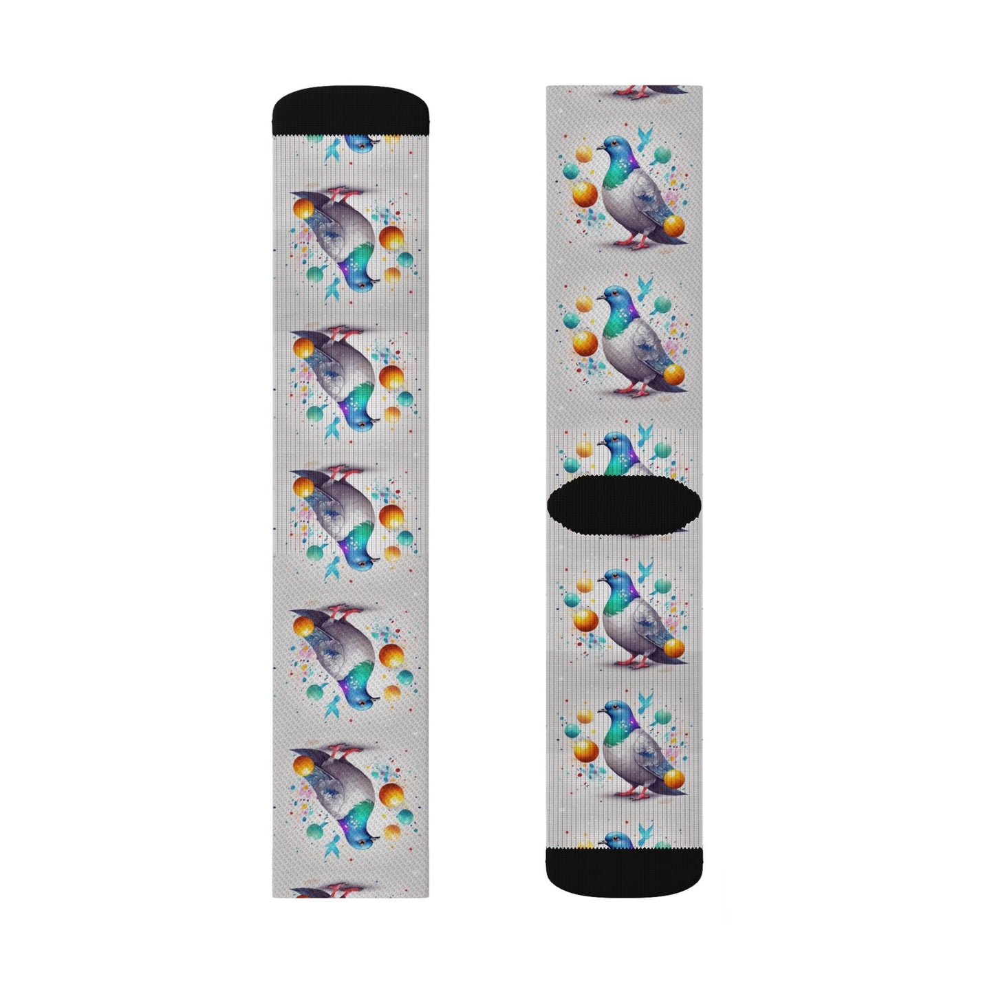 Colorful Pigeons and Ping Pong Balls Socks - Funky & Fun Style