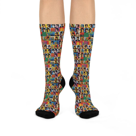 Beatles Inspired Sargent Pepper Crew Socks - Fun & Vibrant Musician Gift