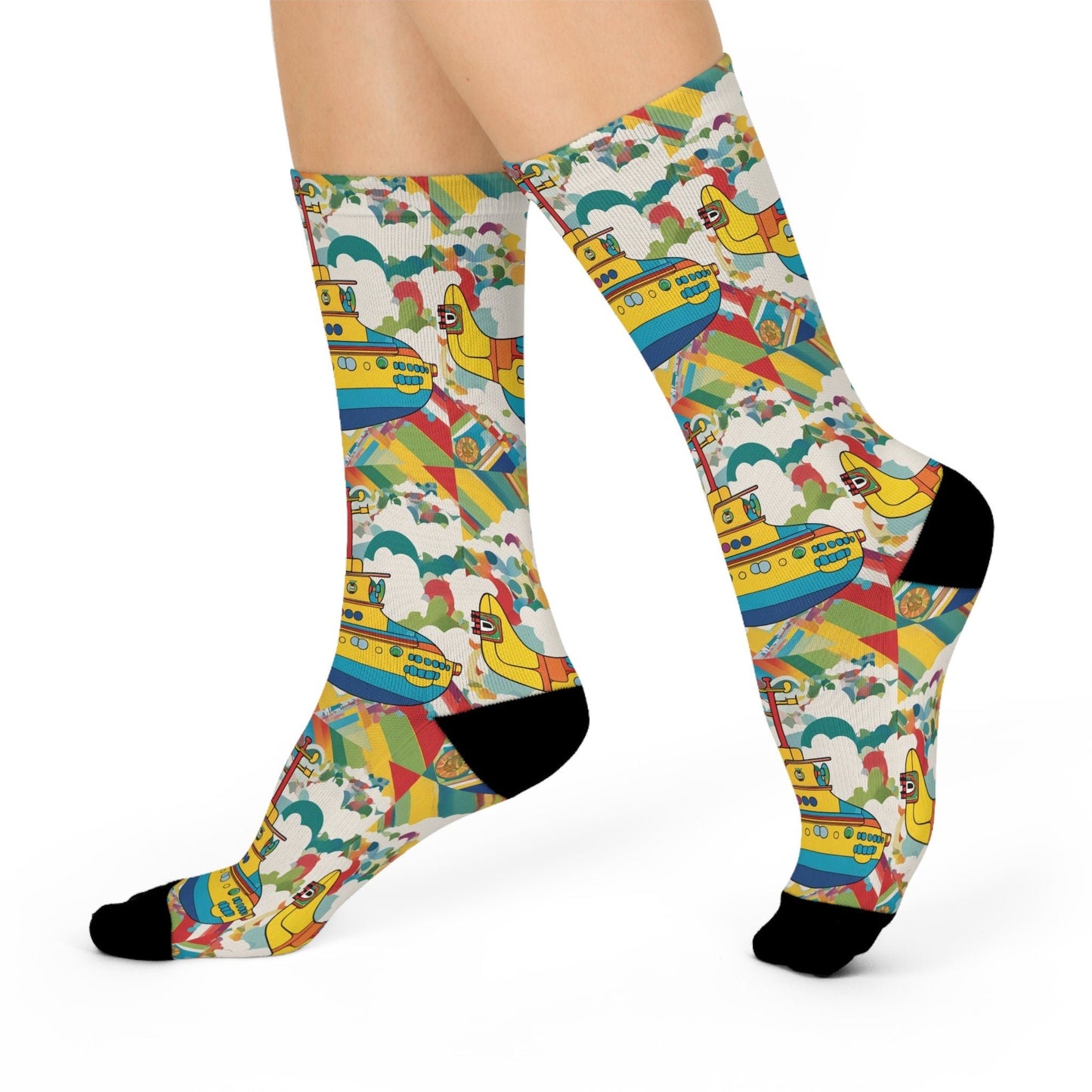 Beatles Yellow Submarine Cozy Cushioned Crew Socks