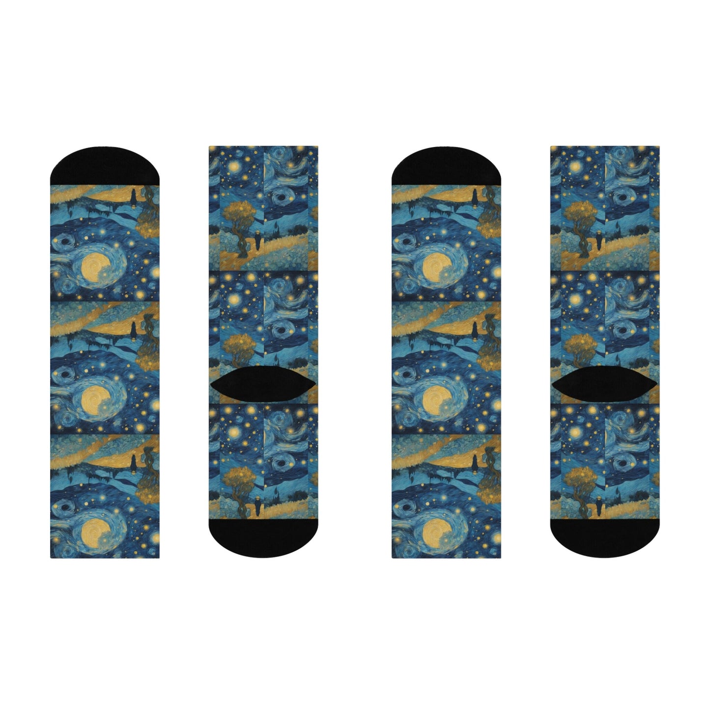 Colorful Creatures & Constellations Crew Socks, Inspired by the Magic Beans and Van Gogh