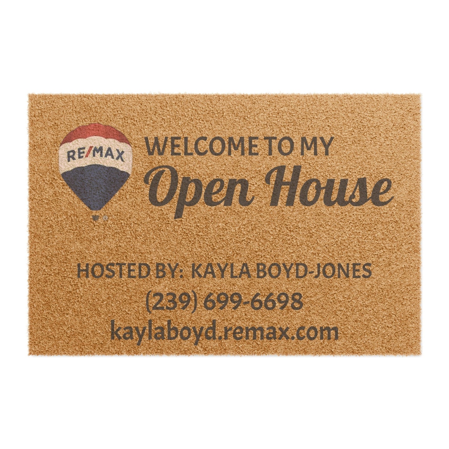 Welcome To My Open House Realtor Doormat - Cusomized