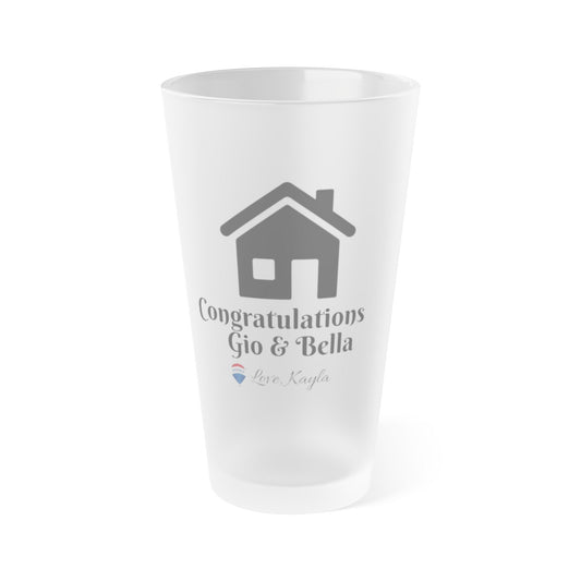 Realtor Closing Gift - Customized Frosted Pint Glass, 16oz