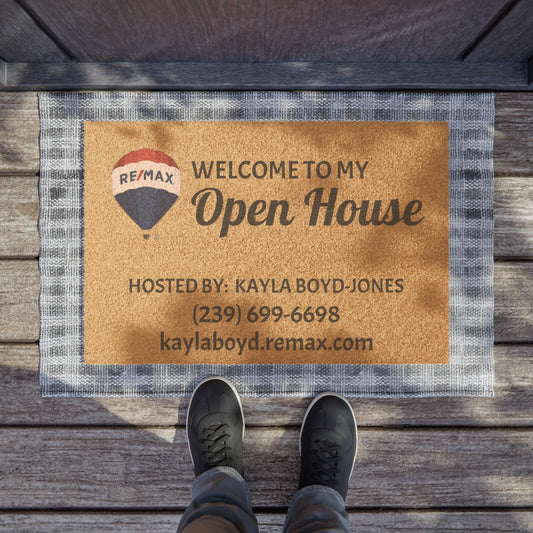 Welcome To My Open House Realtor Doormat - Cusomized