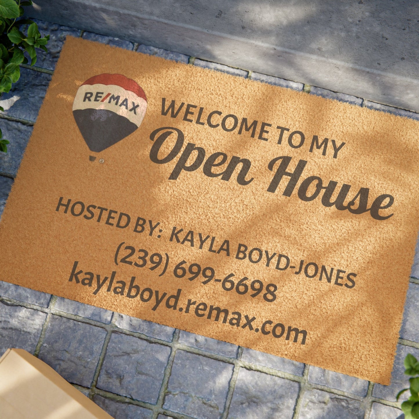 Welcome To My Open House Realtor Doormat - Cusomized