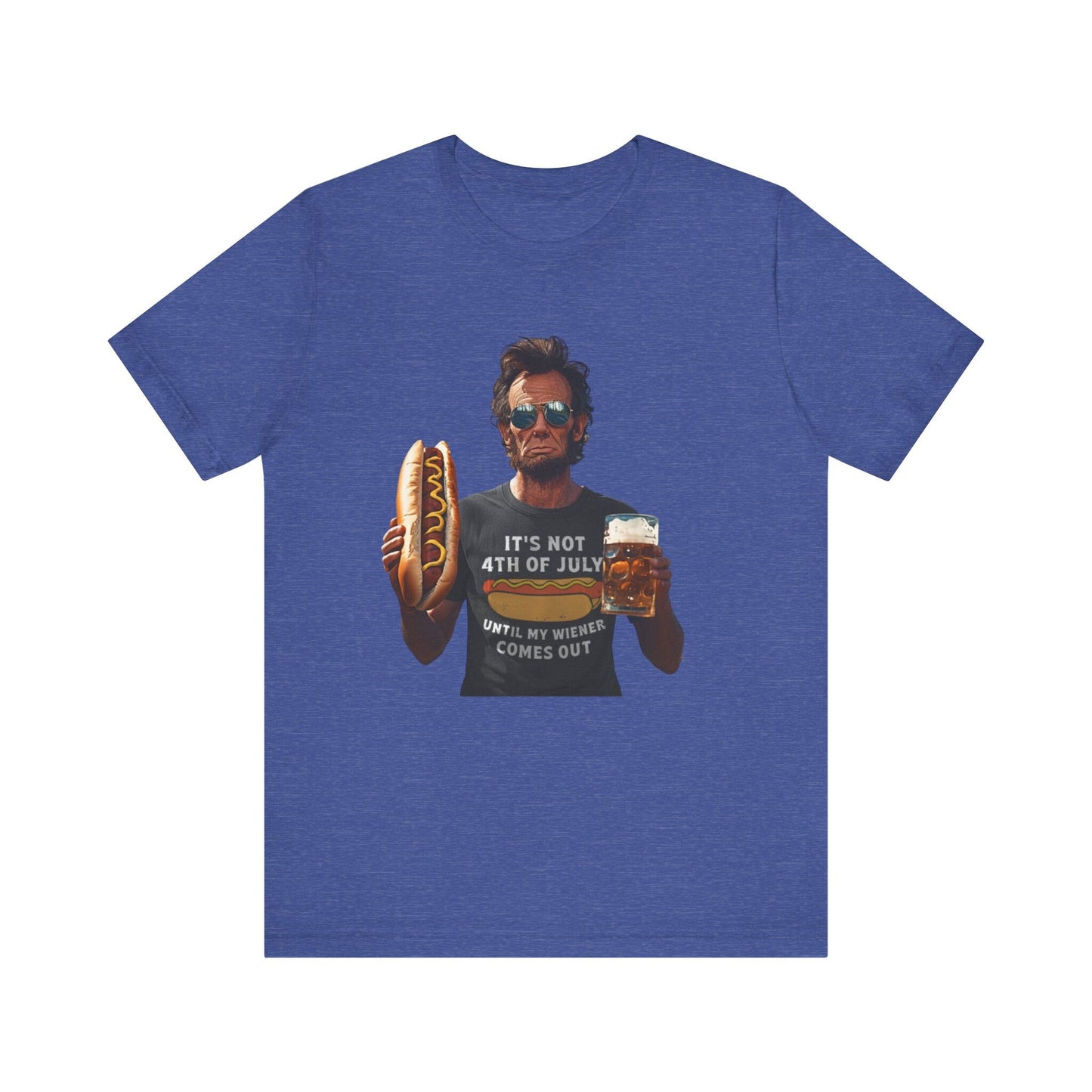 Abe Lincoln 4th of July Hot Dog Short Sleeve Tee