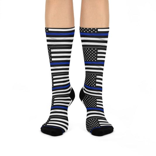 Law Enforcement Flag Cushioned Crew Socks