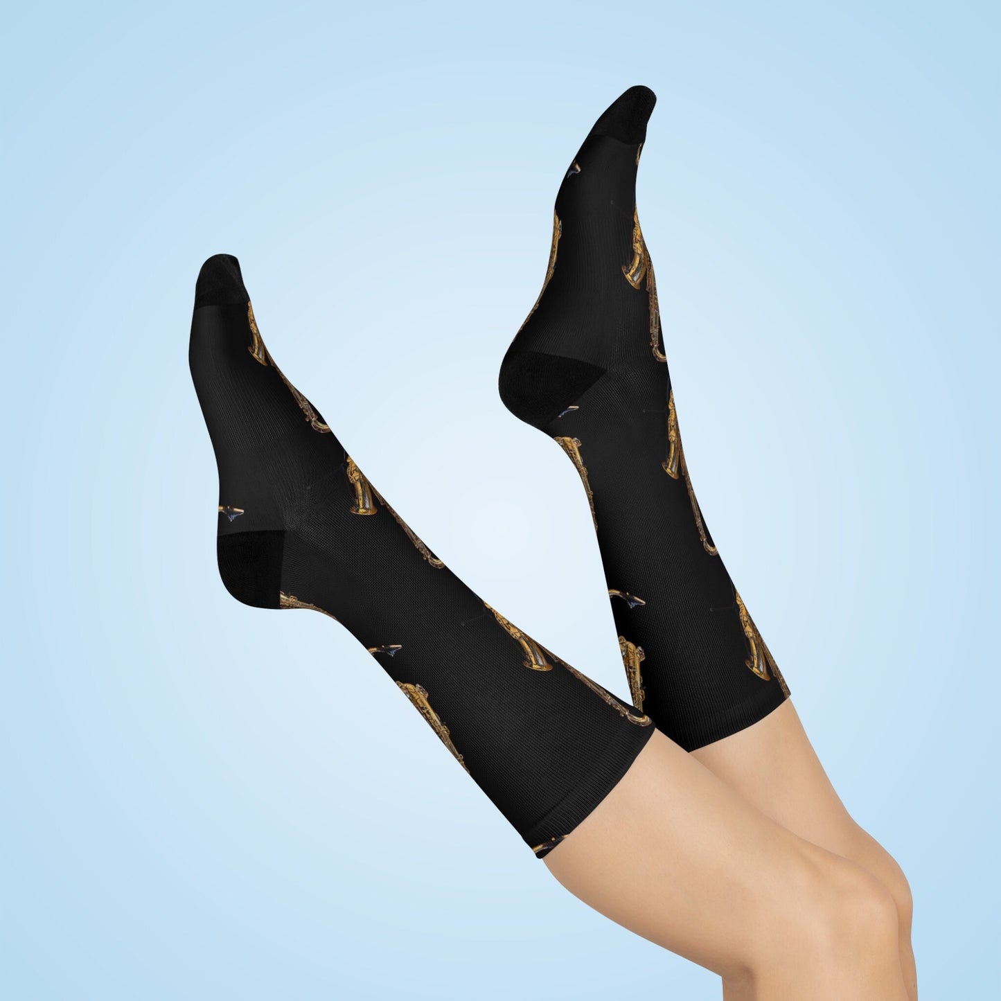 Sax Man C - Original Photo - Cushioned Crew Socks