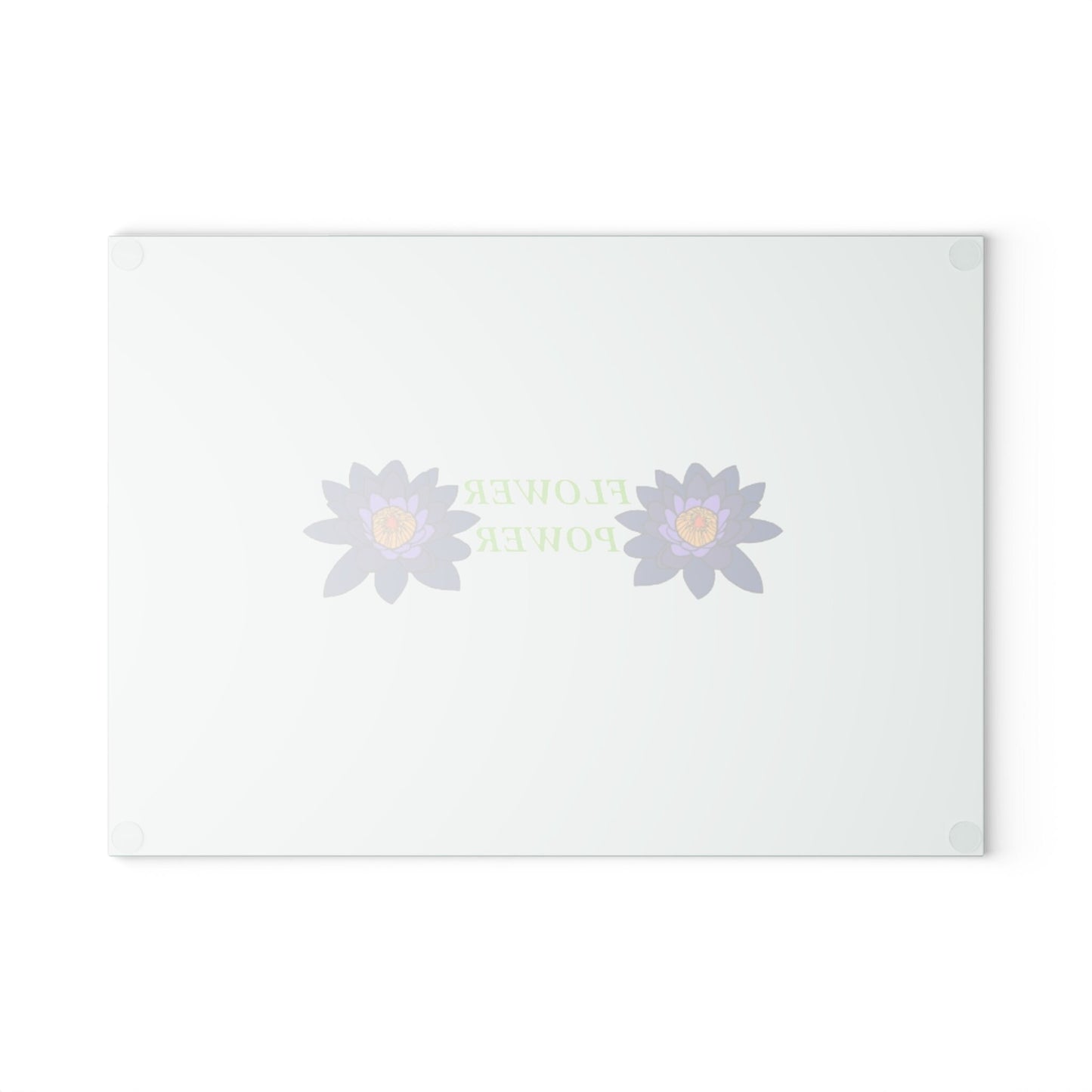 Original Hand Drawn Flower Power Art - Glass Cutting Board