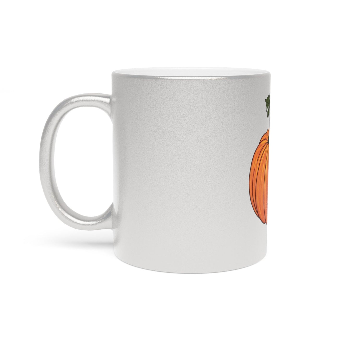 Fall Pumpkin Metallic Silver Mug