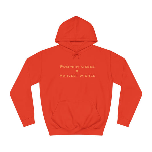 Pumpkin Kisses and Harvest Wishes Fall Season Unisex College Hoodie