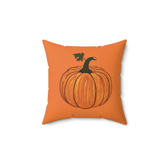 Pumpkin Kisses and Harvest Wishes Faux Suede Square Pillow