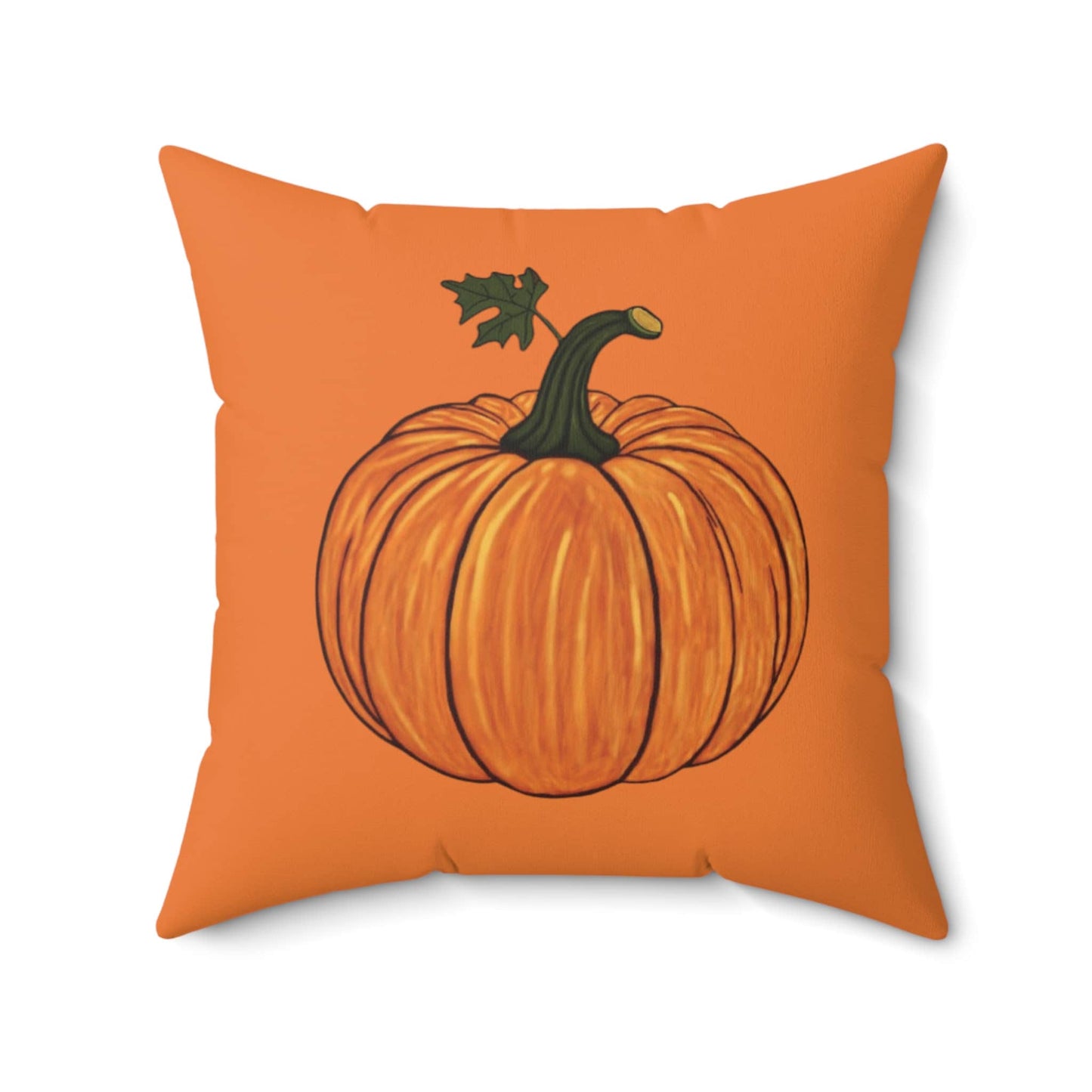 Pumpkin Kisses and Harvest Wishes Faux Suede Square Pillow