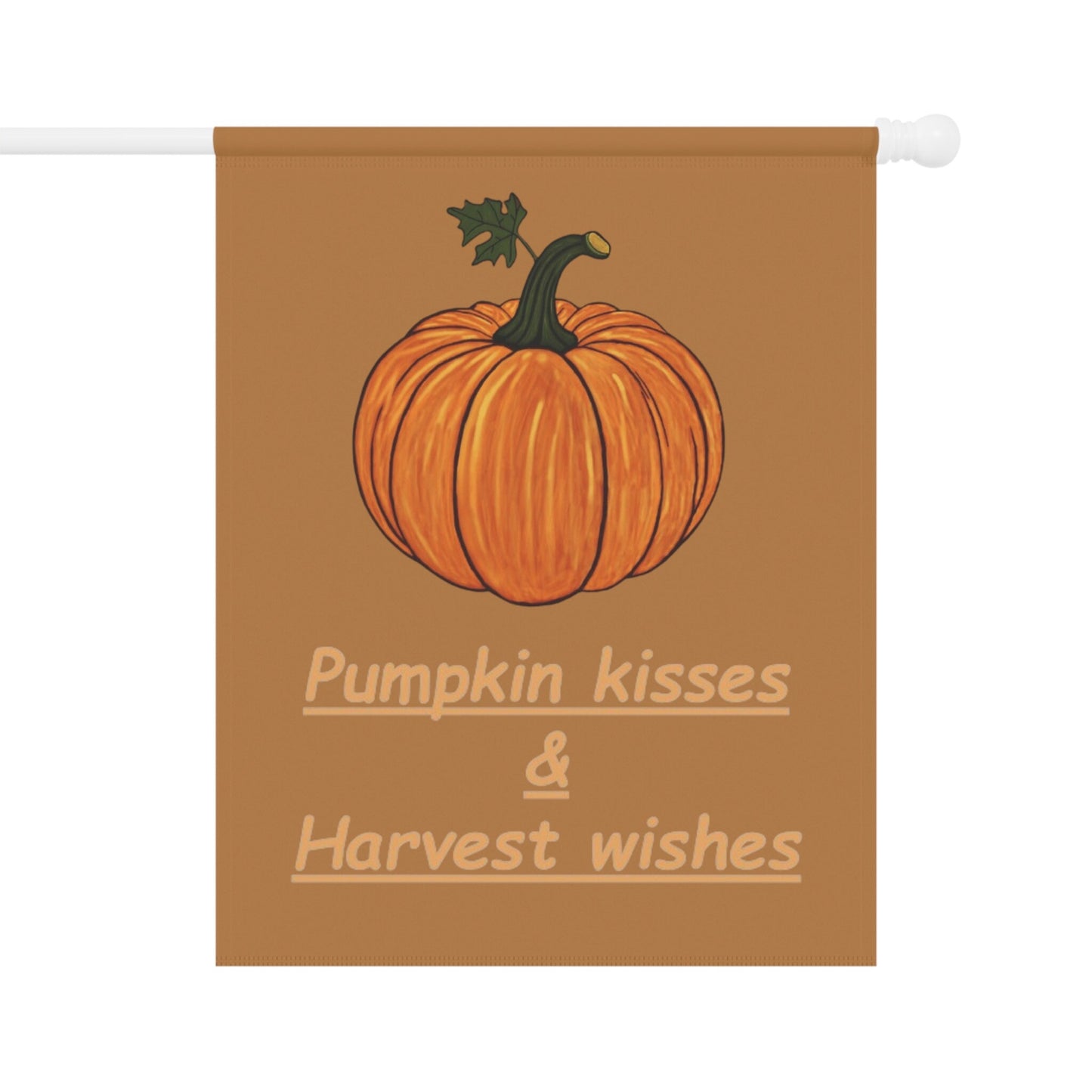 Pumpkin Kisses and Harvest Wishes Fall Garden & House Banner