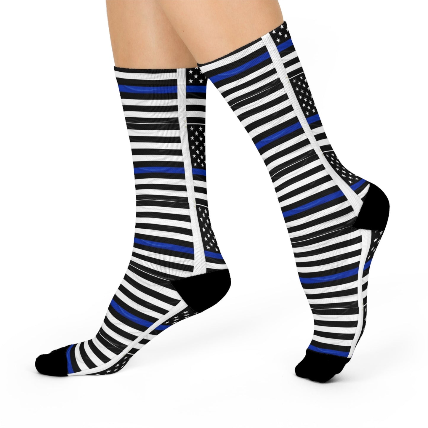 Law Enforcement Flag Cushioned Crew Socks