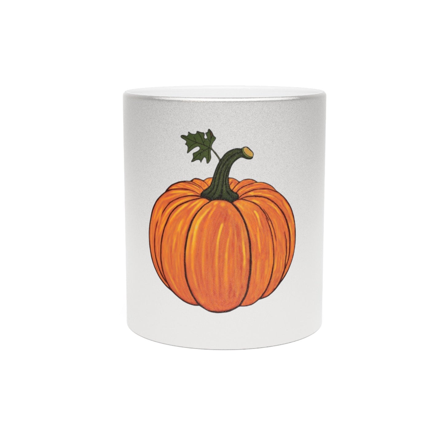 Fall Pumpkin Metallic Silver Mug