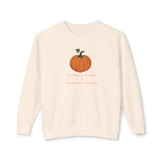 Pumpkin Kisses and Harvest Wishes Unisex Crew Sweatshirt