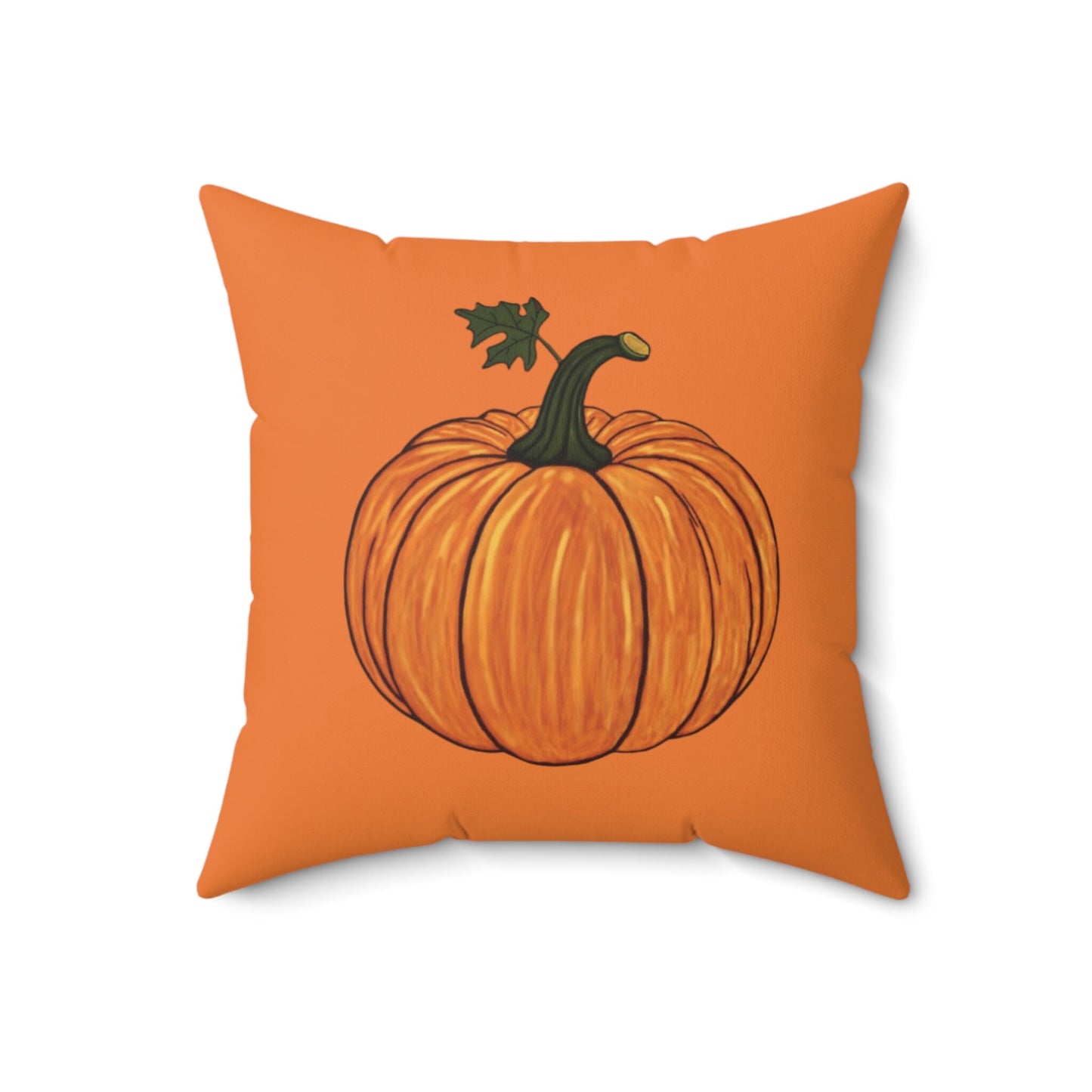 Pumpkin Kisses and Harvest Wishes Faux Suede Square Pillow