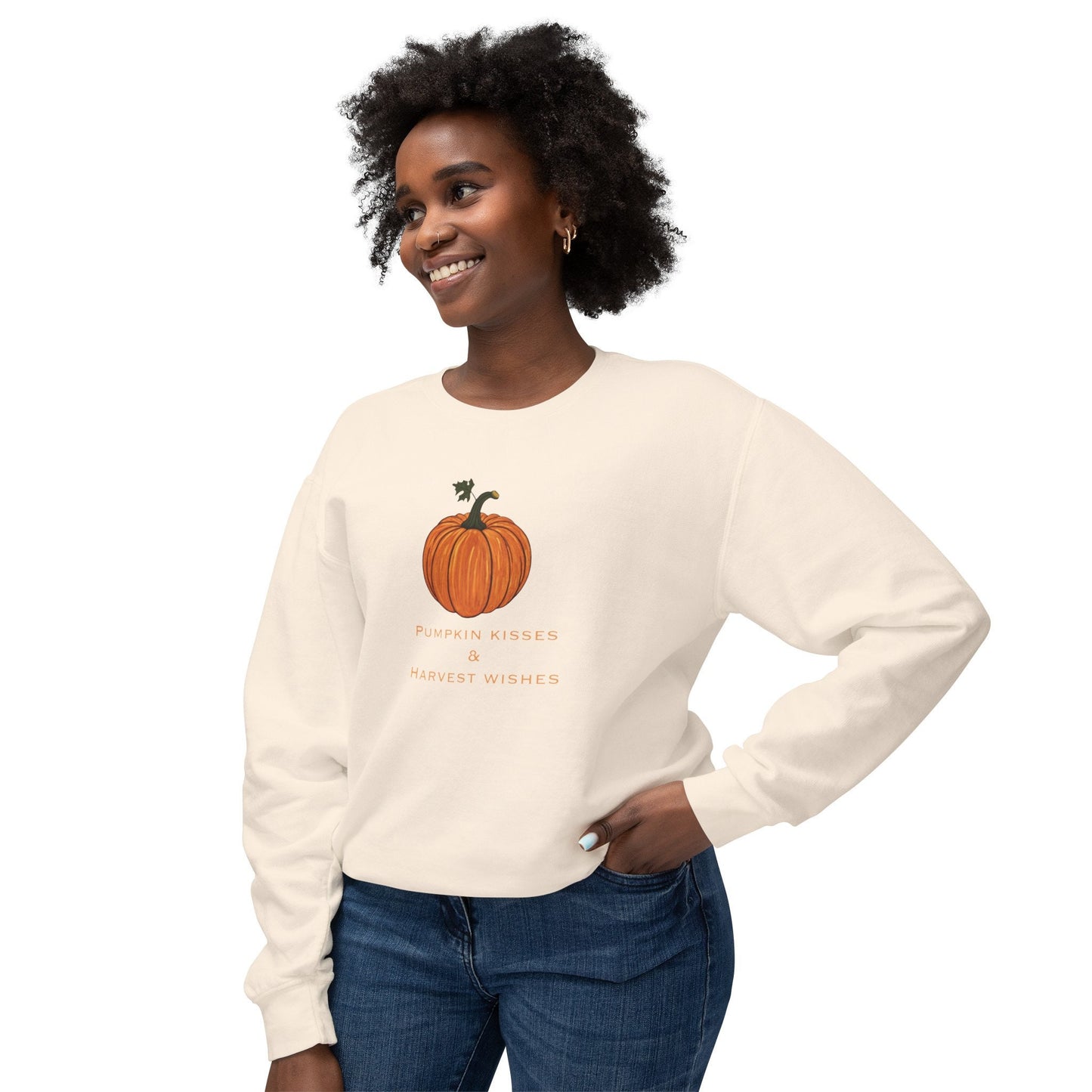 Pumpkin Kisses and Harvest Wishes Unisex Crew Sweatshirt