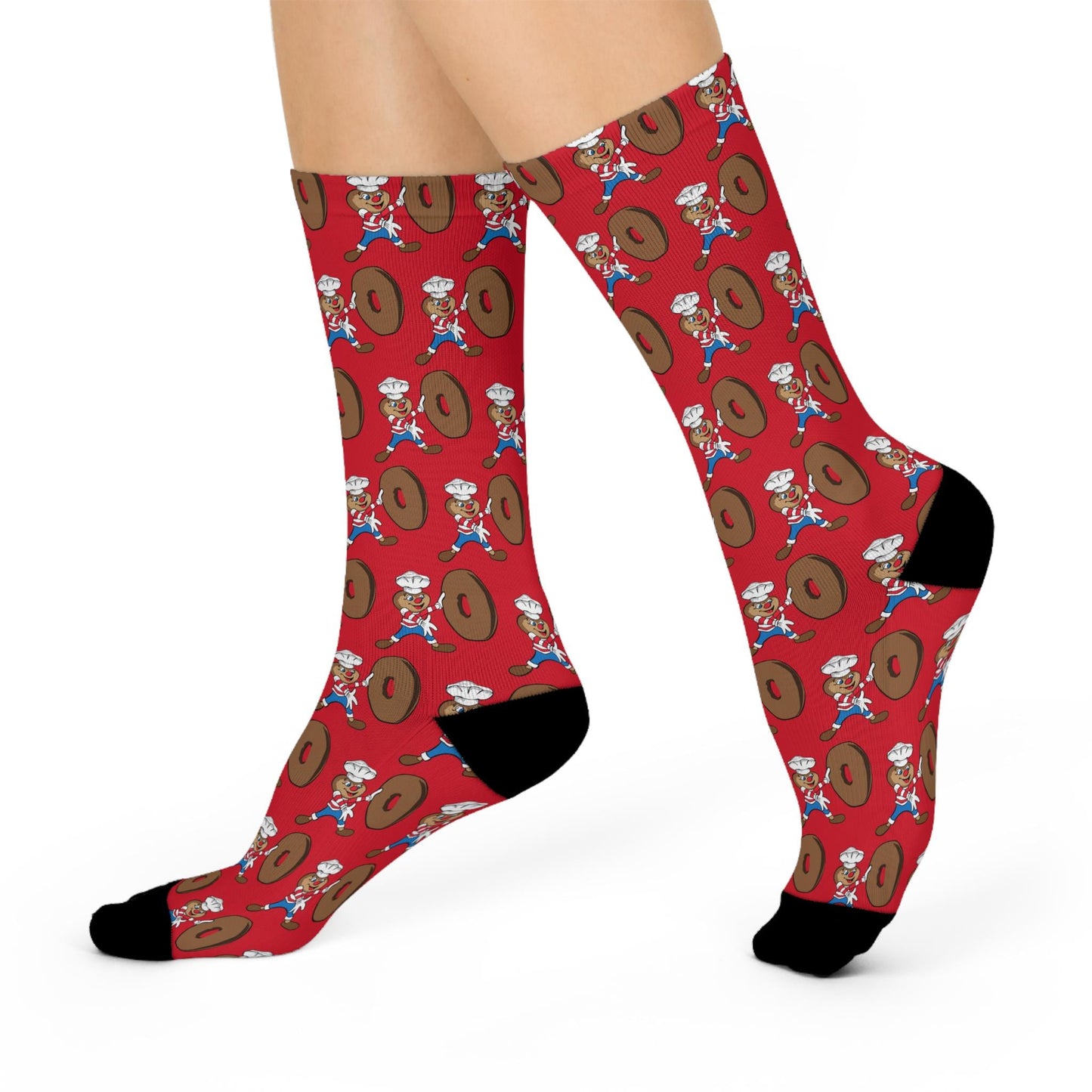 Brutus Loves Buckeye Donuts Cushioned Crew Socks - Red