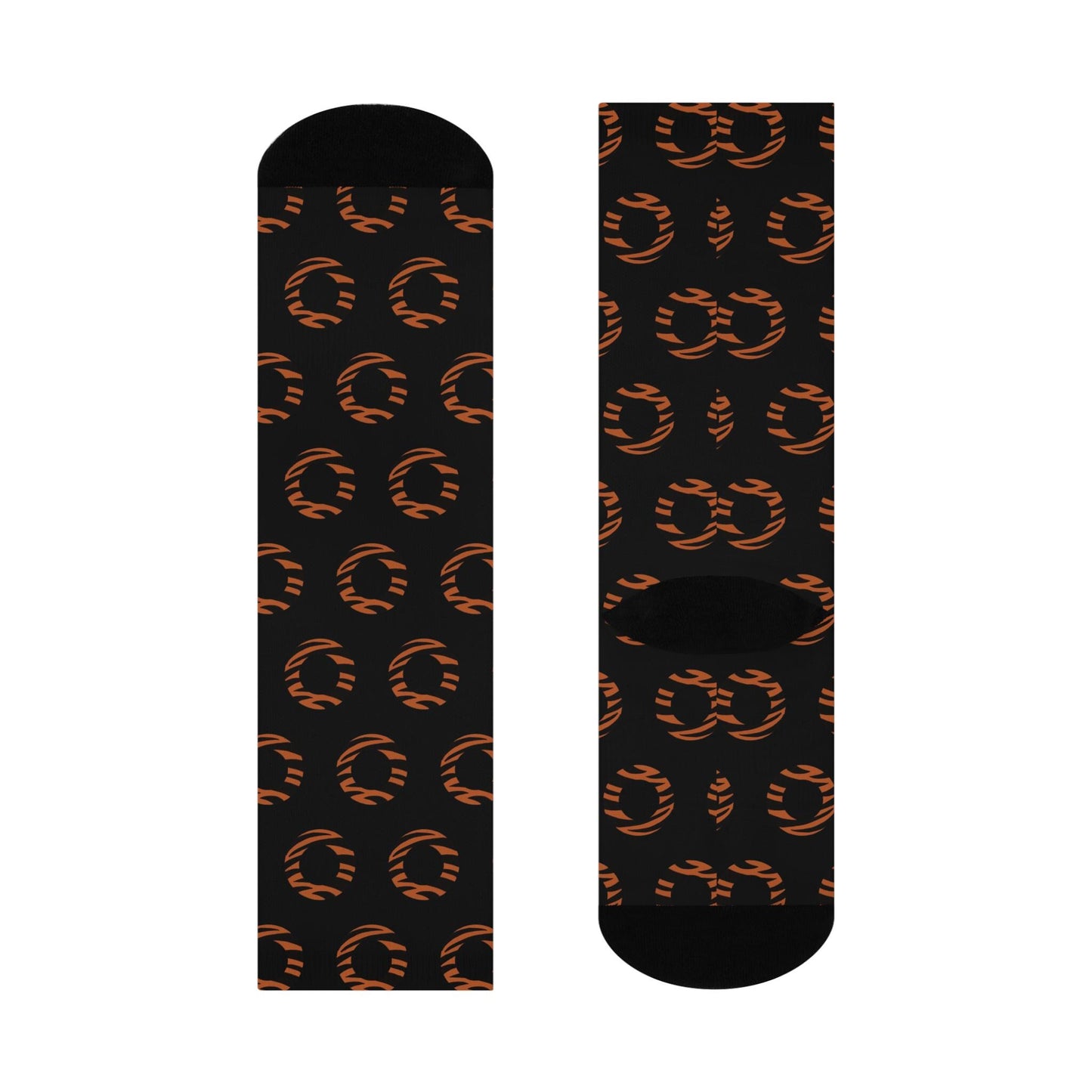 Phish - Cincinnati Bengals Stripes - Cushioned Crew Socks - Black Background