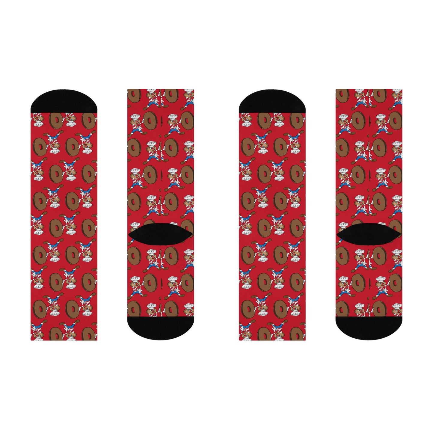 Brutus Loves Buckeye Donuts Cushioned Crew Socks - Red