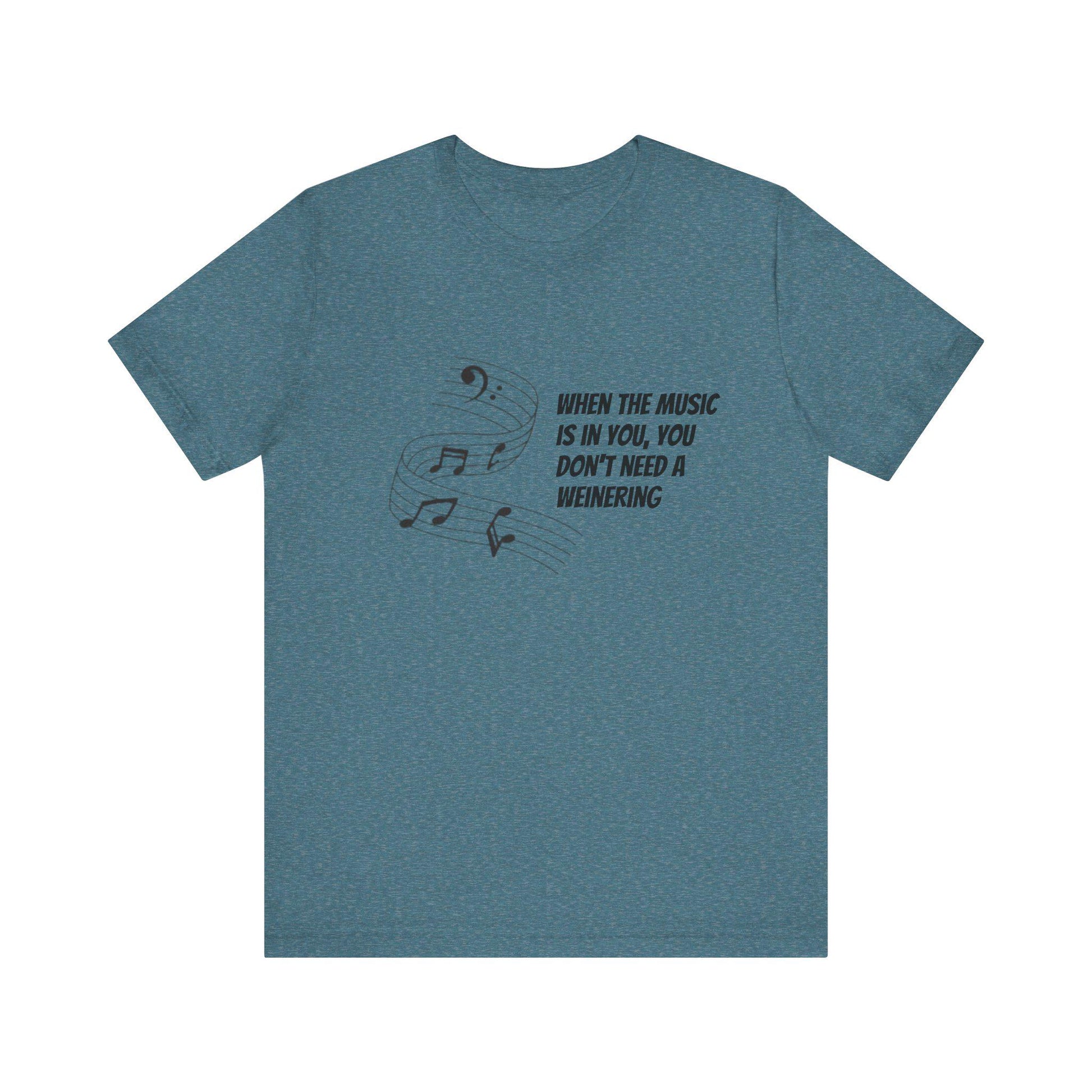 Quirky music quote short sleeve tee hand-drawn festival design unisex
