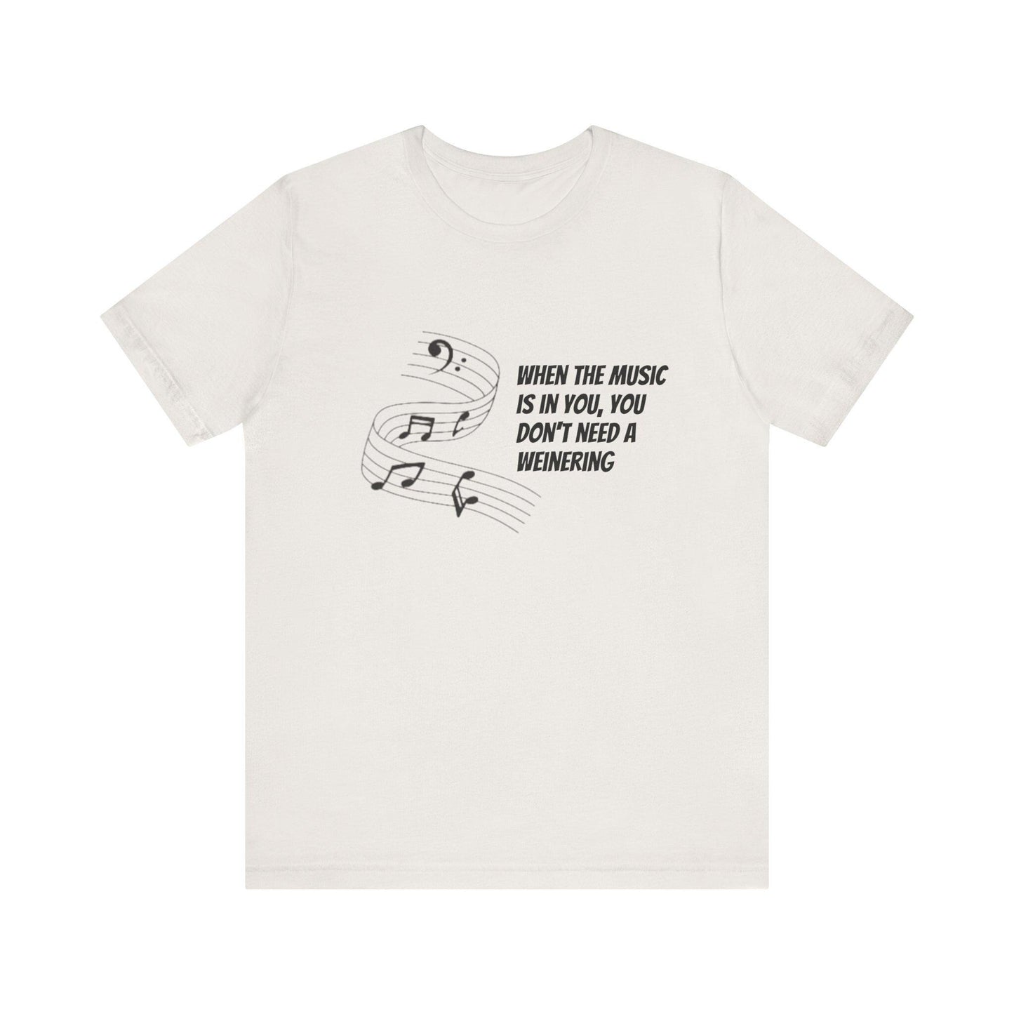 Quirky music quote short sleeve tee hand-drawn festival design unisex