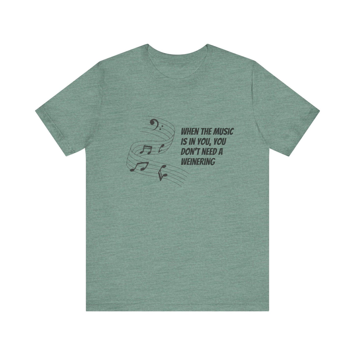 Quirky music quote short sleeve tee hand-drawn festival design unisex