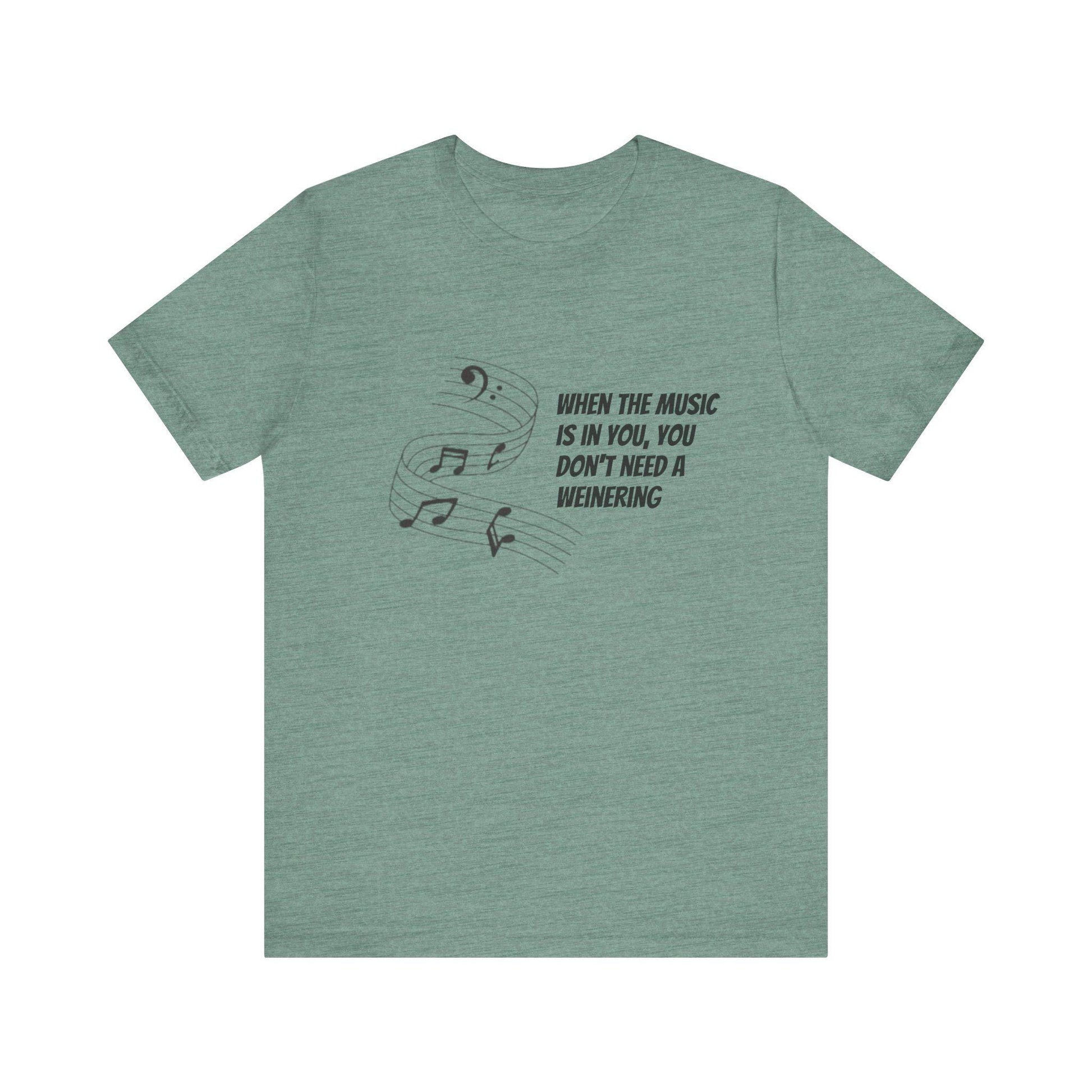 Quirky music quote short sleeve tee hand-drawn festival design unisex