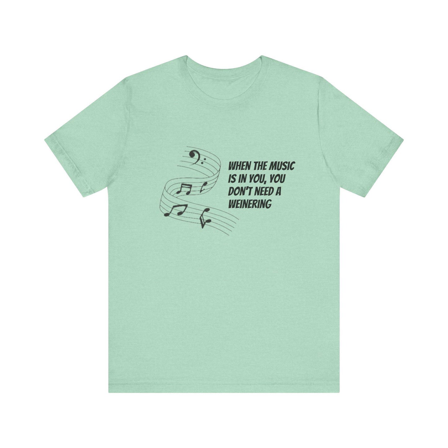 Quirky music quote short sleeve tee hand-drawn festival design unisex