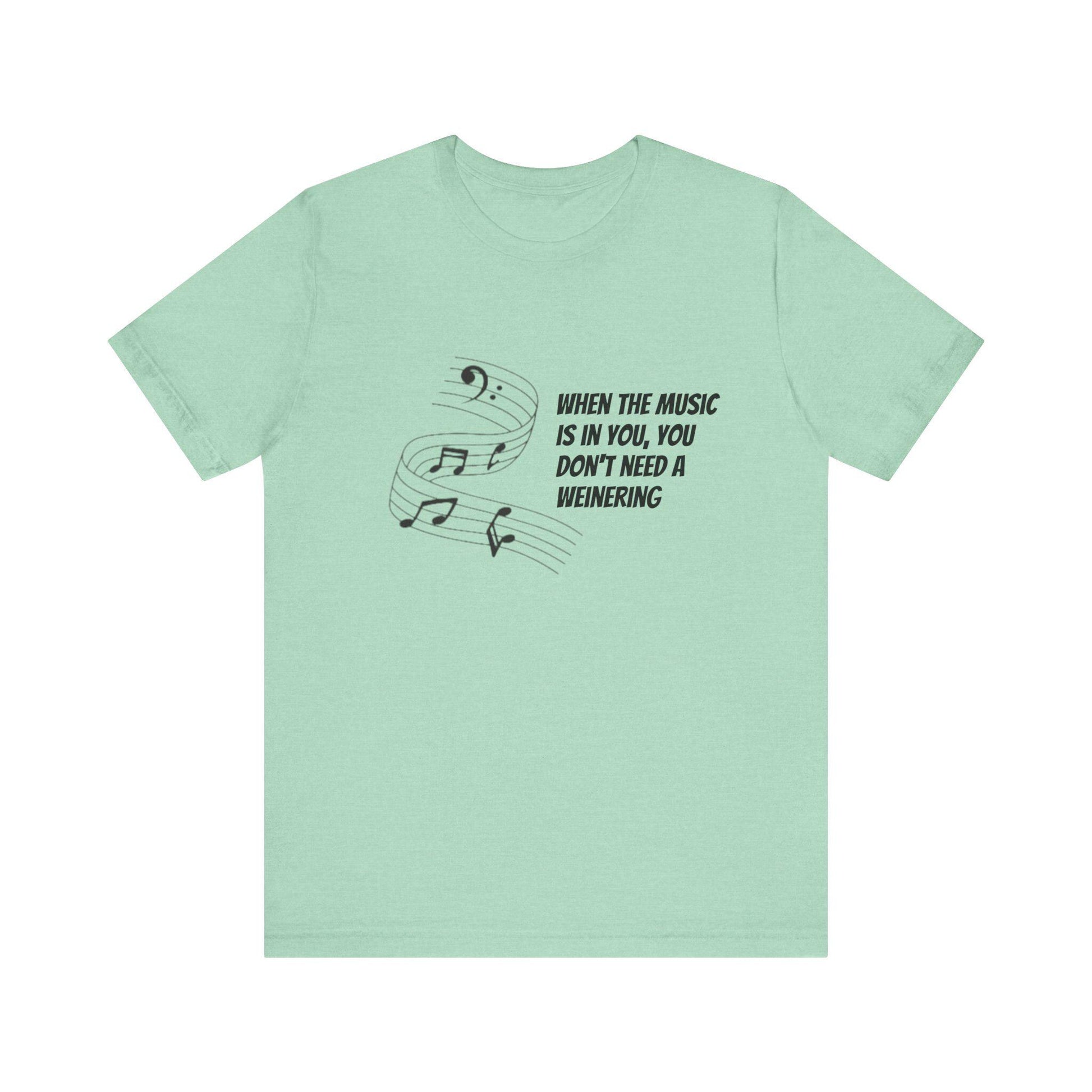 Quirky music quote short sleeve tee hand-drawn festival design unisex