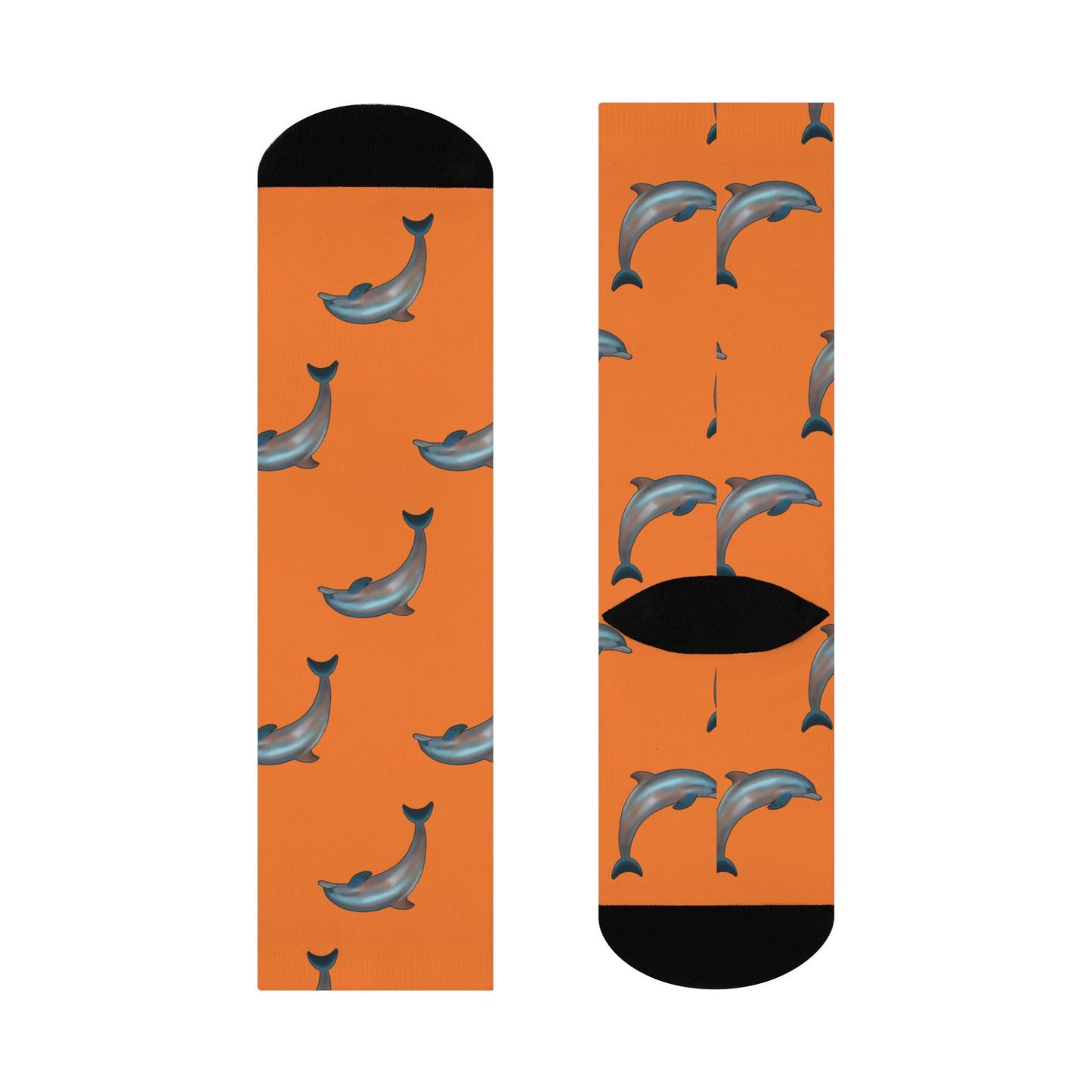 Hand-Drawn Miami Dolphins Socks - Orange Cushioned Crew Socks