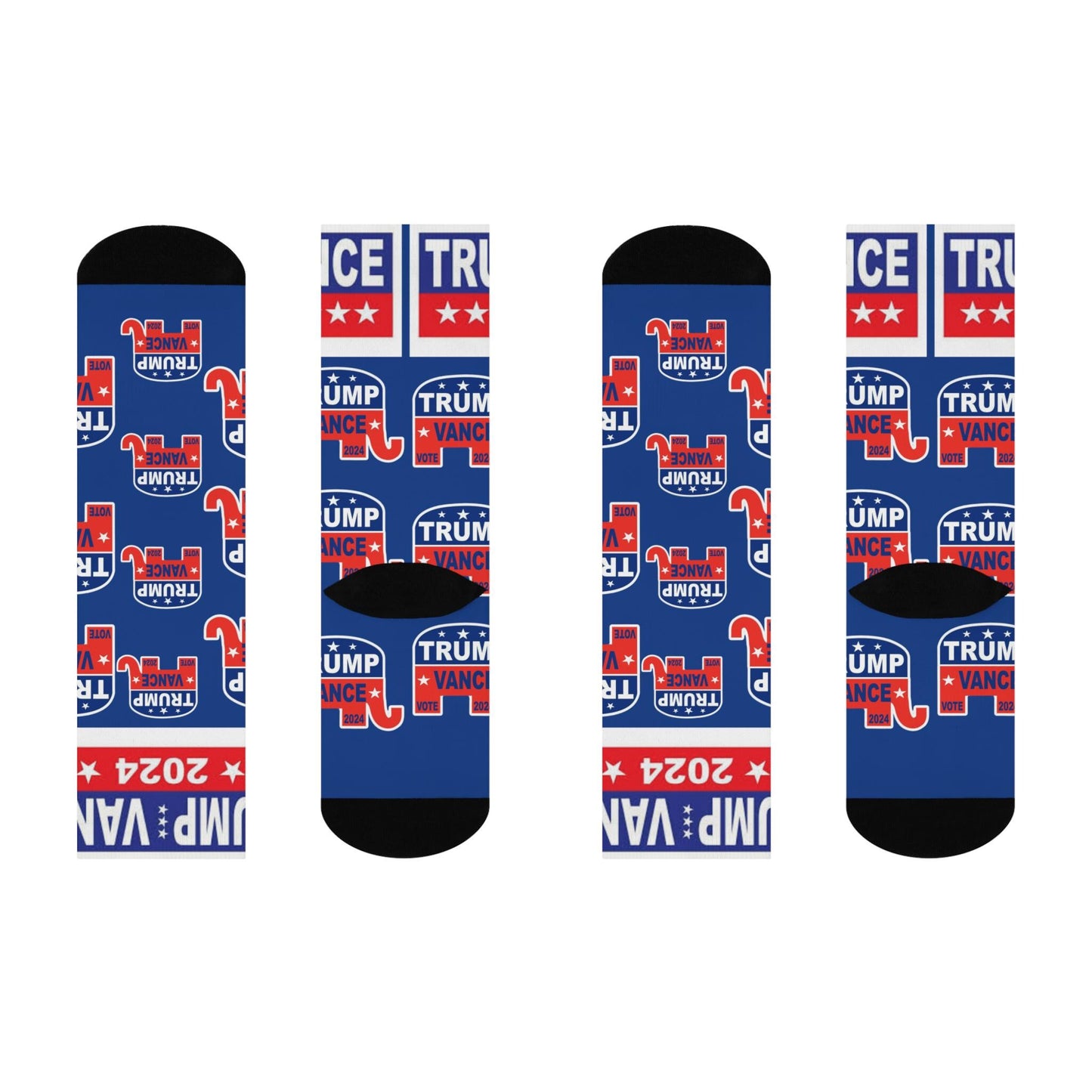 Trump Vance 2024 Cushioned Crew Socks - Patriotic and Bold GOP Apparel for Election Day