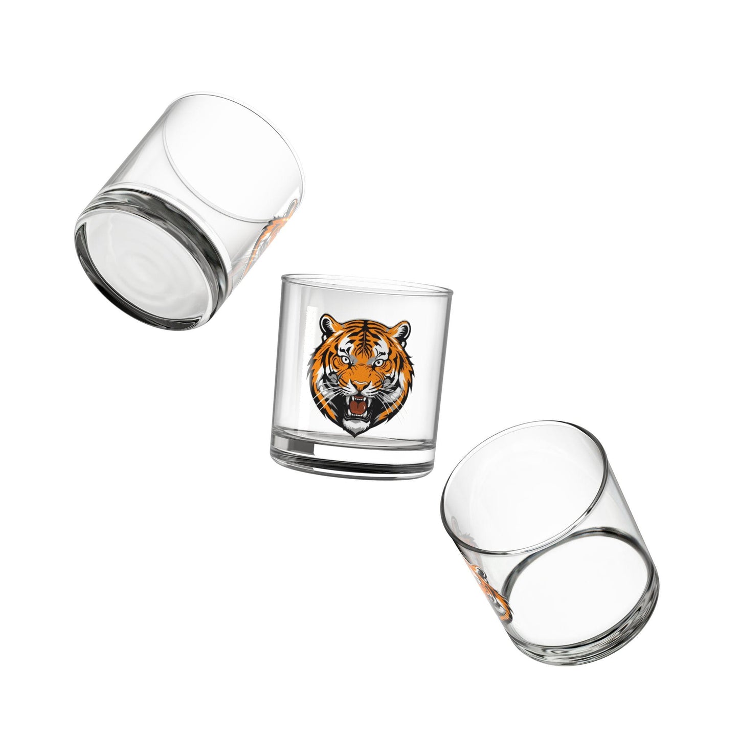 Cincinnati Bengals Tiger Head Rocks Glass - Bold Game Day Whiskey Tumbler Gift - Rocks Glass, 10oz