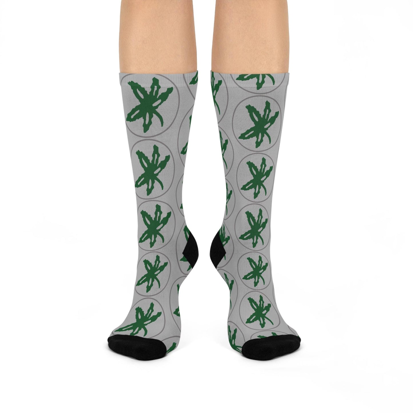 Ohio Buckeye Leaf Socks - Hand-Drawn Design, Perfect for Ohio Pride and Fans