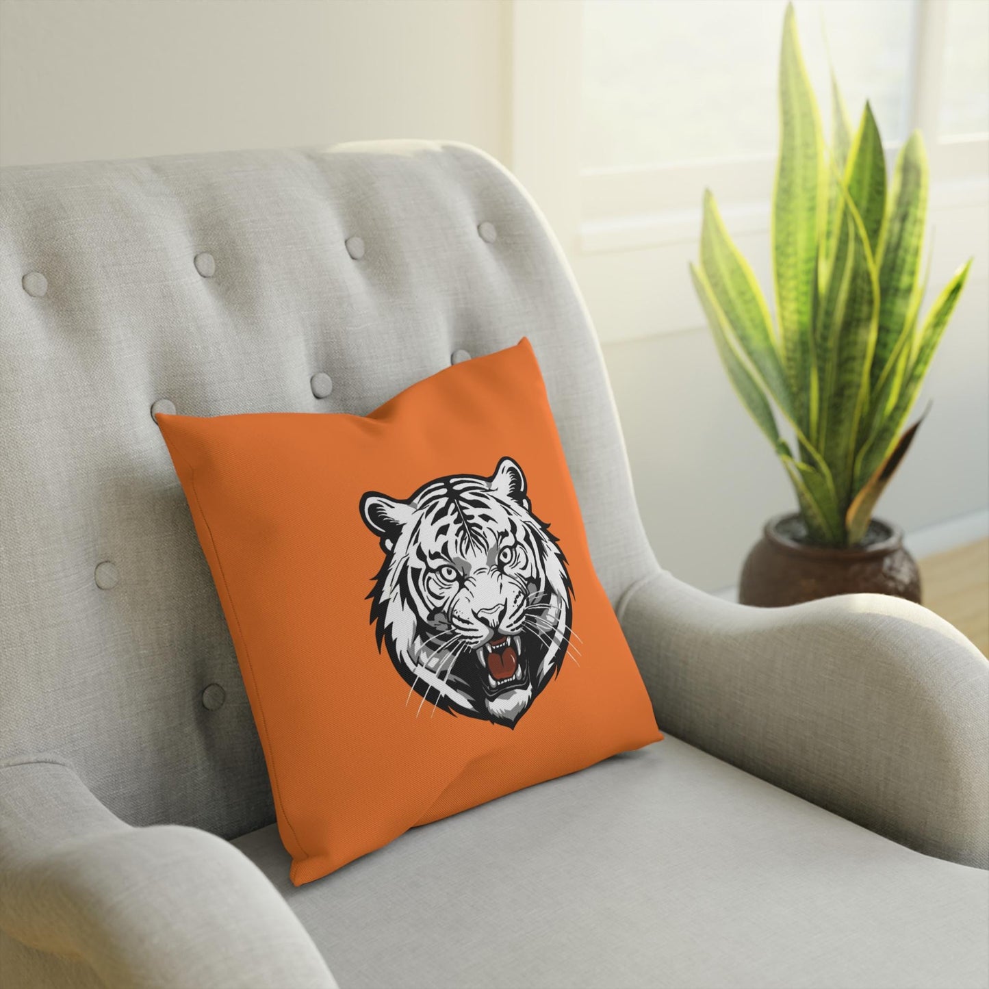 Cincinnati Bengals Tiger Decorative Throw Pillow - Hand-Drawn Bengal Design