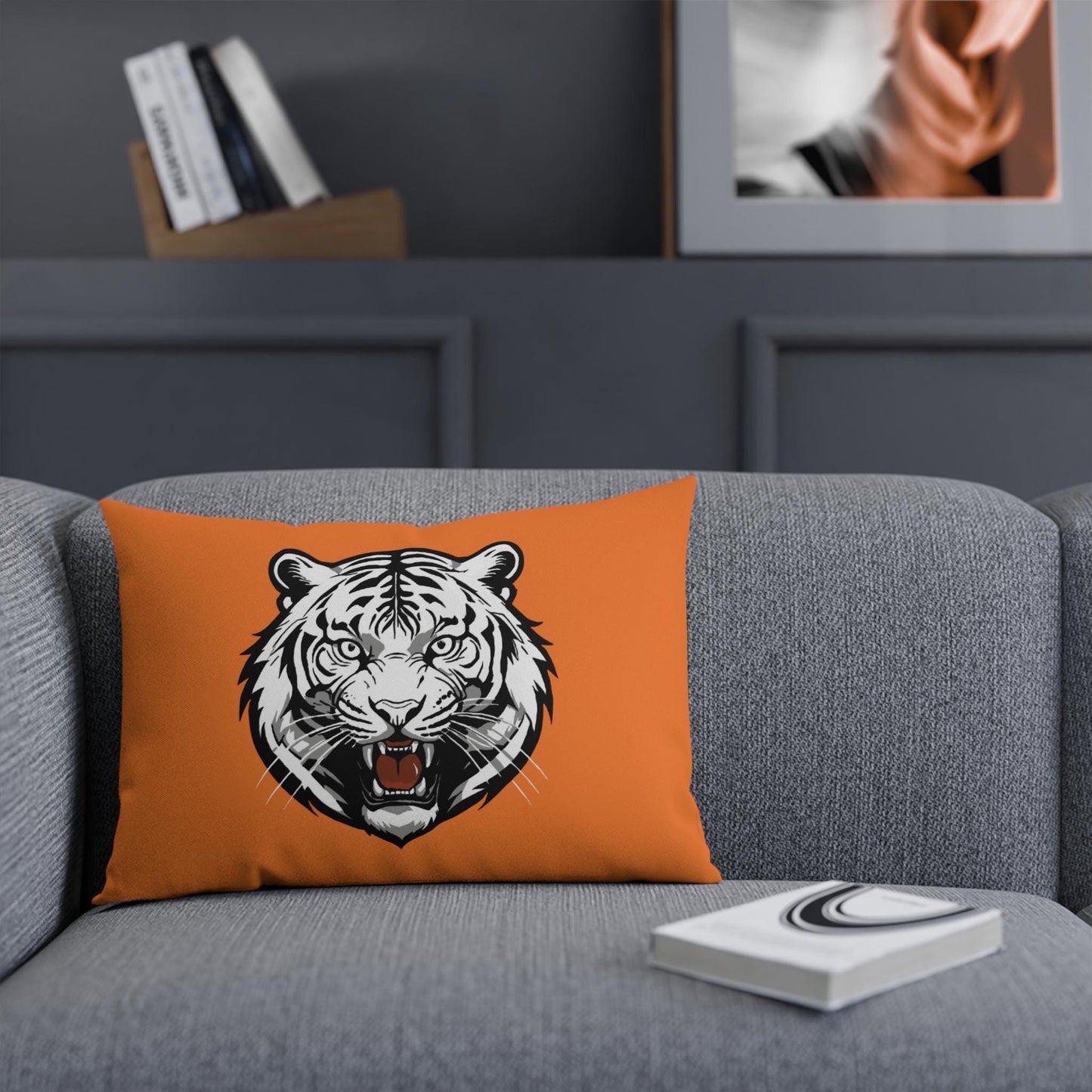 Cincinnati Bengals Tiger Decorative Throw Pillow - Hand-Drawn Bengal Design