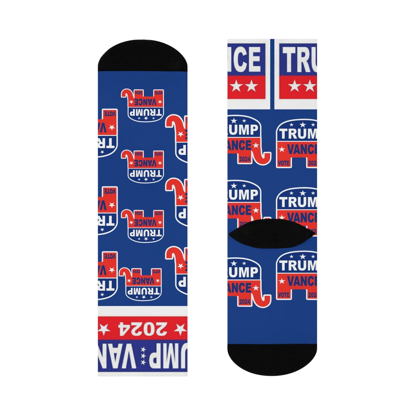 Trump Vance 2024 Cushioned Crew Socks - Patriotic and Bold GOP Apparel for Election Day