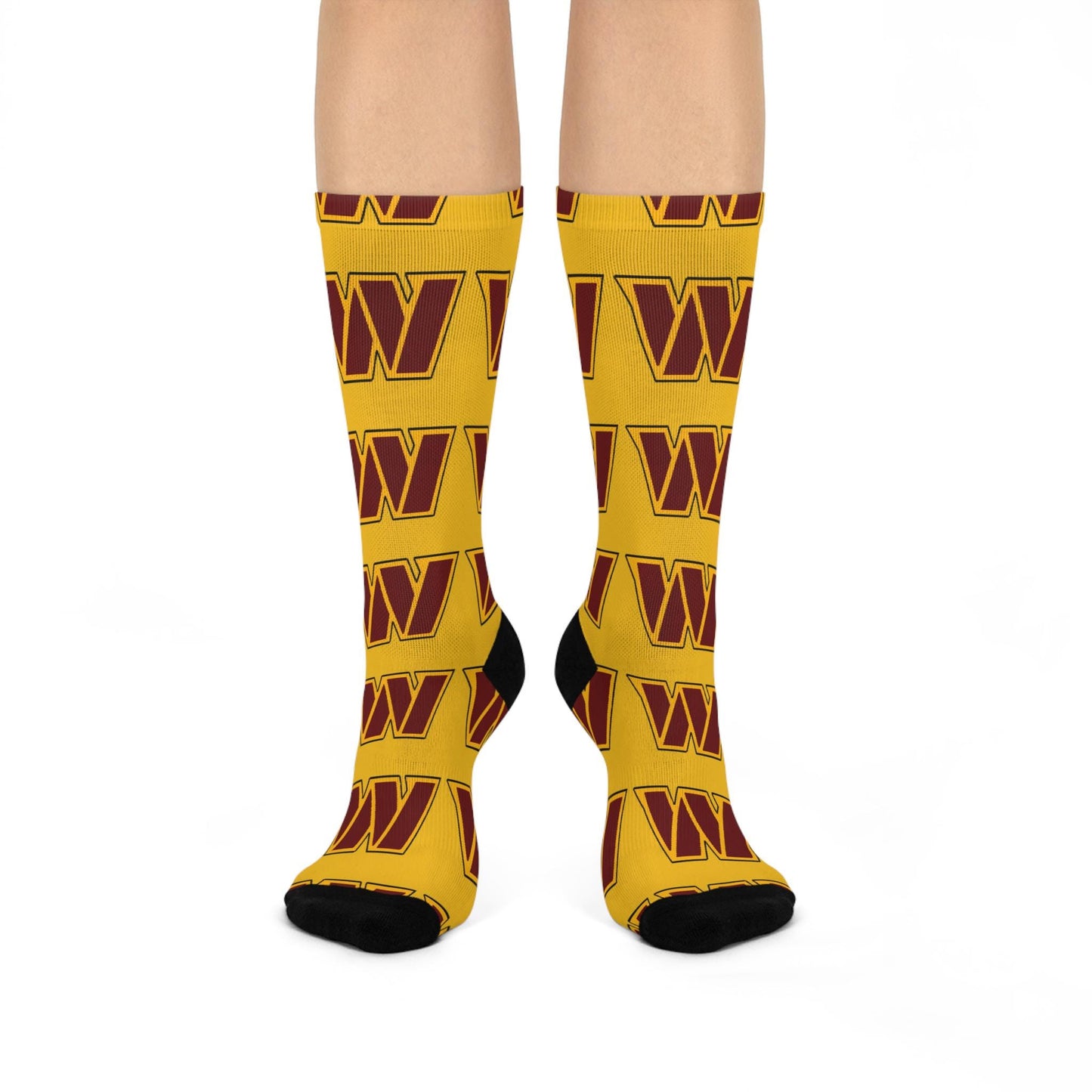 Hand-Drawn Washington Commanders Socks - Unique Fan Art for Game Day