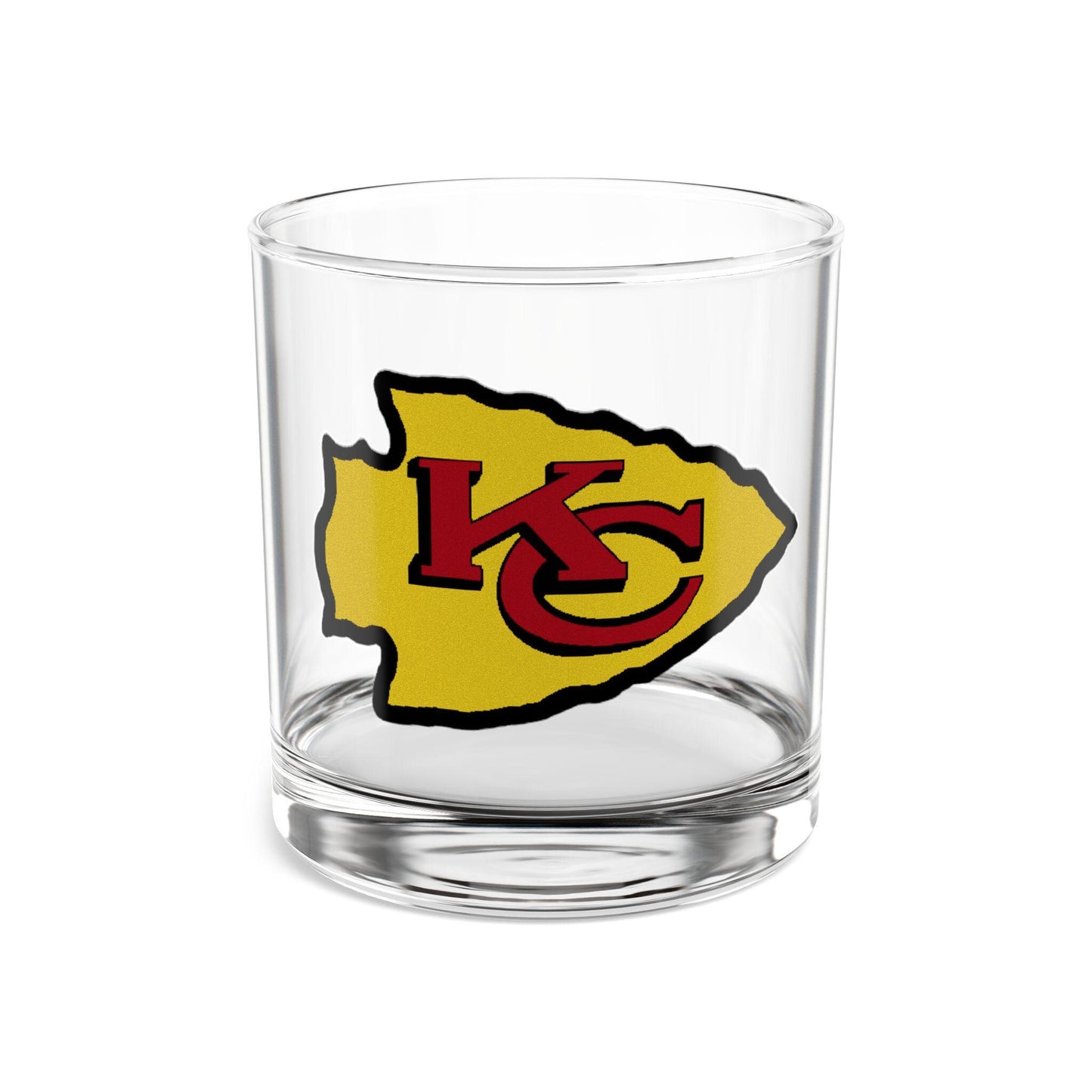 Kansas City Chiefs Inspired 10oz Rocks Glass - Team Spirit Barware - Hand Drawn Art