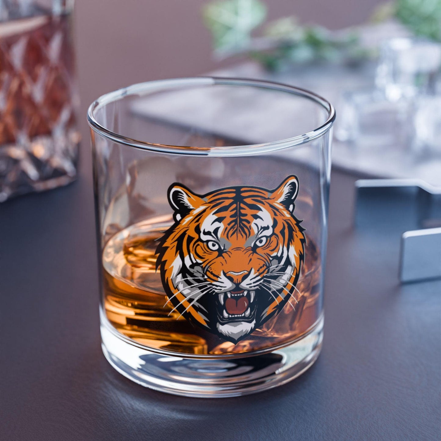 Cincinnati Bengals Tiger Head Rocks Glass - Bold Game Day Whiskey Tumbler Gift - Rocks Glass, 10oz