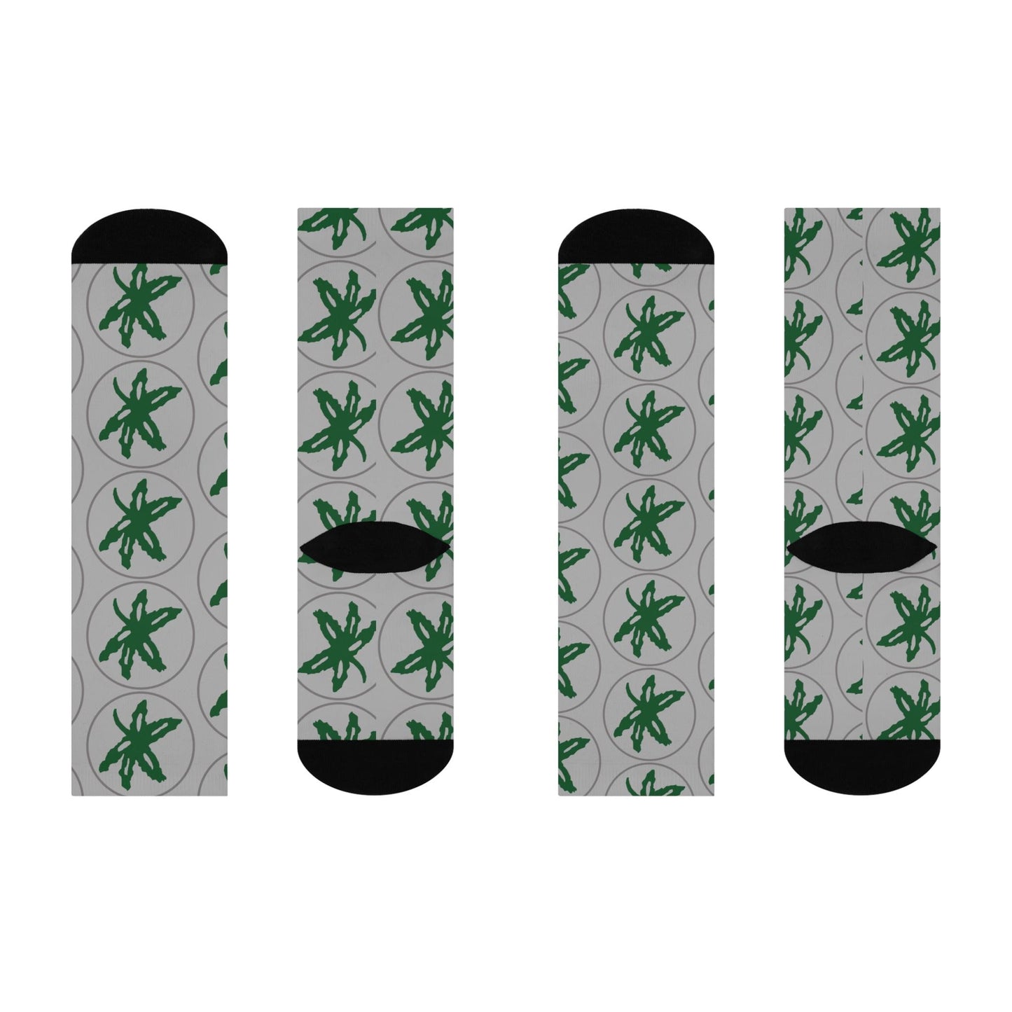 Ohio Buckeye Leaf Socks - Hand-Drawn Design, Perfect for Ohio Pride and Fans