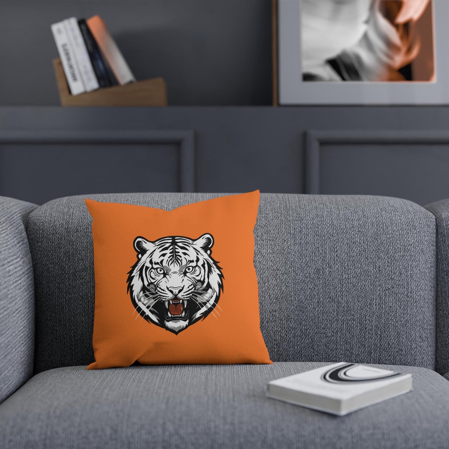 Cincinnati Bengals Tiger Decorative Throw Pillow - Hand-Drawn Bengal Design