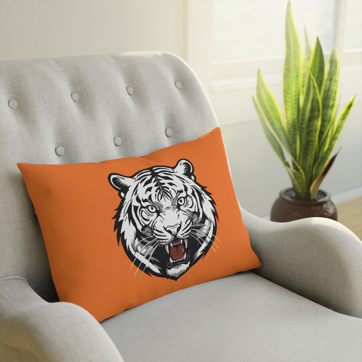 Cincinnati Bengals Tiger Decorative Throw Pillow - Hand-Drawn Bengal Design