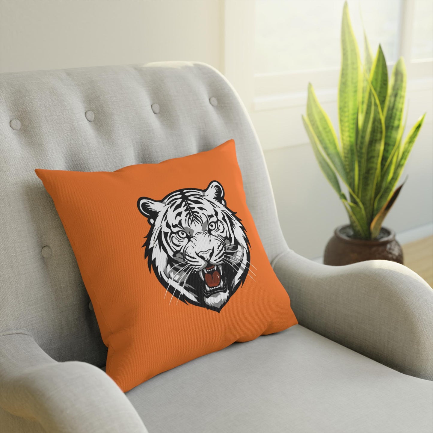 Cincinnati Bengals Tiger Decorative Throw Pillow - Hand-Drawn Bengal Design