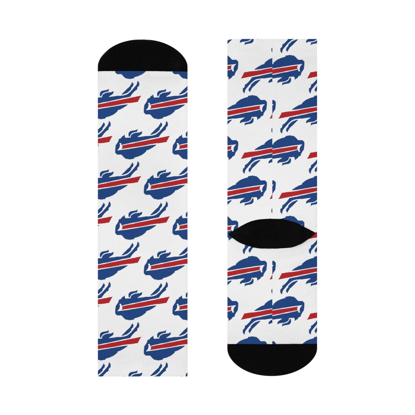 Buffalo Bills Inspired Crew Socks - Hand-Drawn Cushioned Comfort