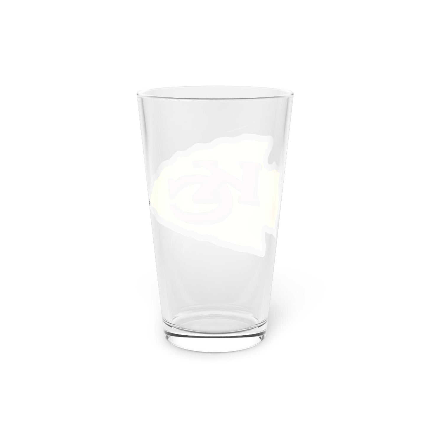 Kansas City Chiefs Pint Glass - Hand-Drawn KC Arrowhead Design, 16oz Beer Glass for Chiefs Fans