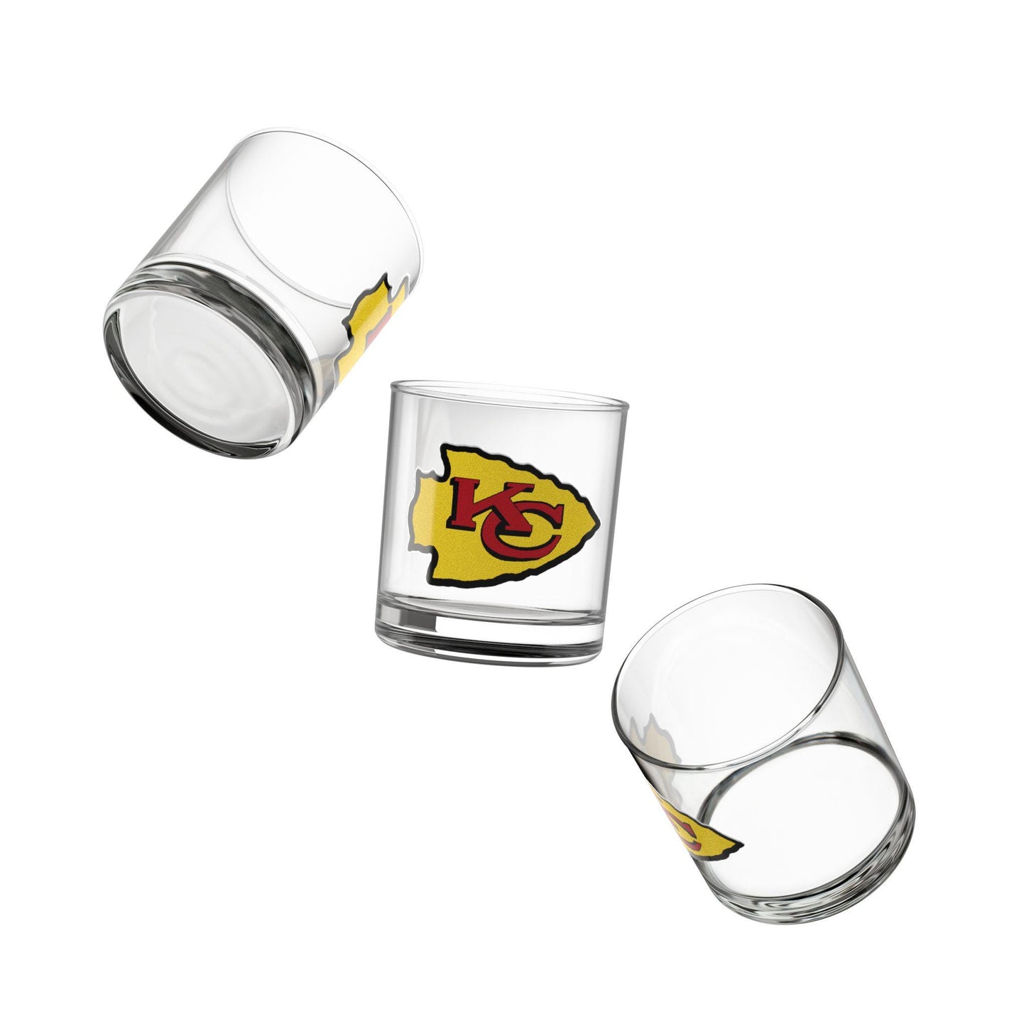 Kansas City Chiefs Inspired 10oz Rocks Glass - Team Spirit Barware - Hand Drawn Art