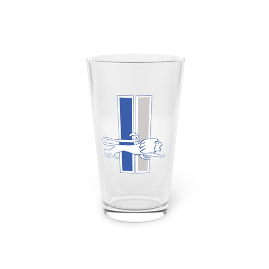 Detroit Lions Inspired Retro Leaping Lion Pint Glass - Hand-Drawn Design, 16oz Beer Glass